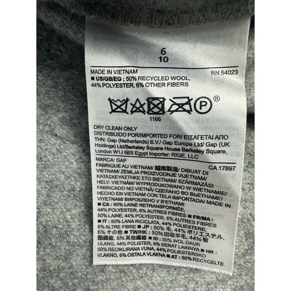 GAP Size 6 Gray Recycled Wool Mini Skirt Zip Pockets Y2K 2000s Preppy Chic Grey - Picture 6 of 7